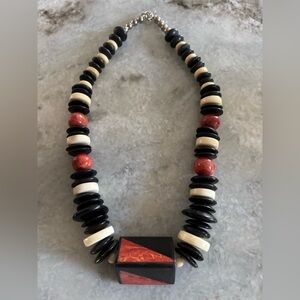 Vintage Button Beaded Necklace